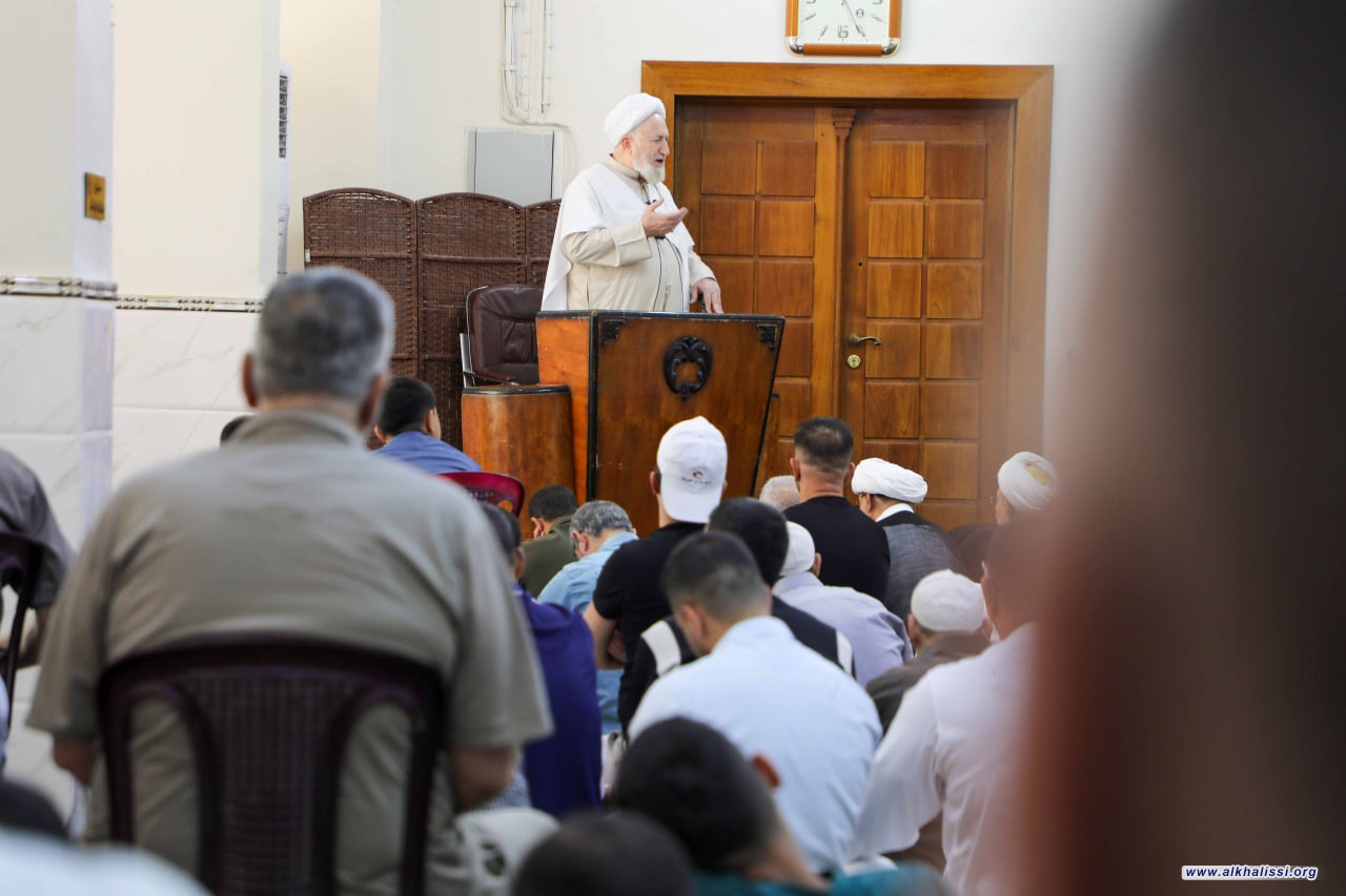 المرجع الخالصي: الأمة في معركة الحق والباطل.. والفساد يُهدر طاقات العراق بدعمٍ أجنبي وصمتٍ داخلي مريب