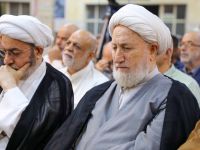 المرجع الخالصي يشارك في الحفل التأبيني لآية الله العظمى السيد علي نقي ونجله السيد محمد الحيدري (رحمهما الله) في جامع التميمي